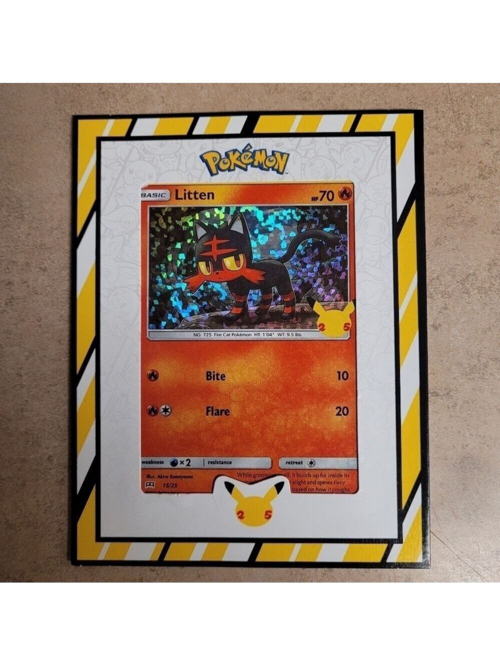Limited Edition McDonalds Pokemon Litten Holographic Card